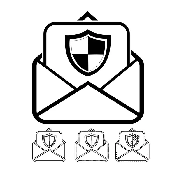 Icônes Email Mail Isolées Sur Fond Blanc — Image vectorielle
