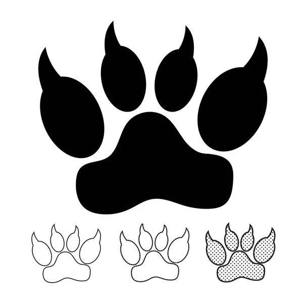 Icone Dell Impronta Animale Sfondo Bianco — Vettoriale Stock