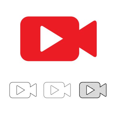 video kamera simgesi, vektör illüstrasyonu