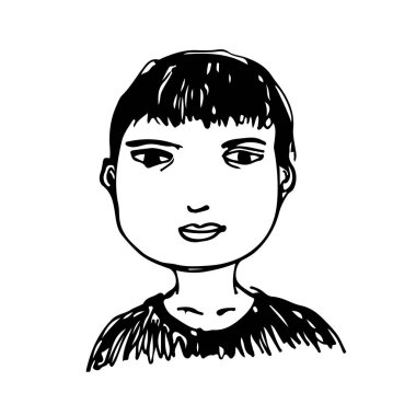 adamın yüzü çizilmiş el, stil kroki, illüstrasyon vektör