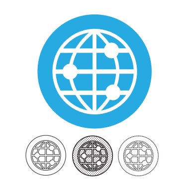 Dünya düz simge, illüstrasyon vektör