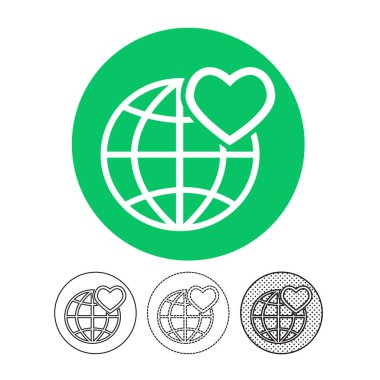 Dünya düz simge, illüstrasyon vektör