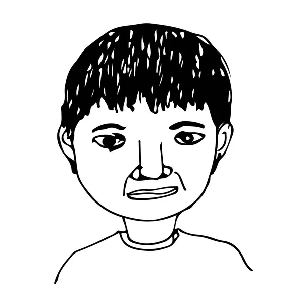 Handgezeichnetes Gesicht Des Menschen Skizzenstil Vektorillustration — Stockvektor
