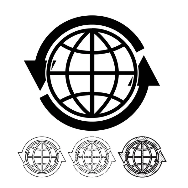 Wereld Wereldbol Platte Icoon Vector Illustratie — Stockvector