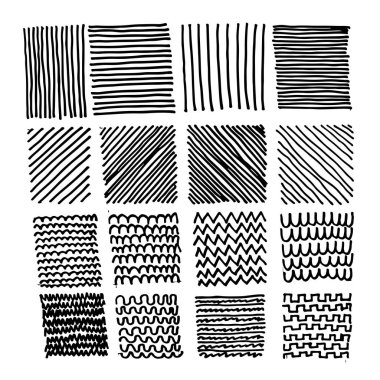 Çizilmiş çizgiler el, doodle kroki, illüstrasyon vektör