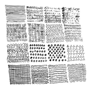 Çizilmiş çizgiler el, doodle kroki, illüstrasyon vektör