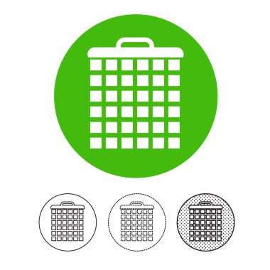 Çöp kutusu simgesi, vektör illüstrasyonu