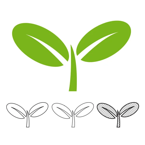 Icône Germe Plante Concept Écologique Illustration Vectorielle — Image vectorielle