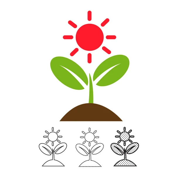 Planta Brotar Icono Concepto Ecológico Vector Ilustración — Archivo Imágenes Vectoriales