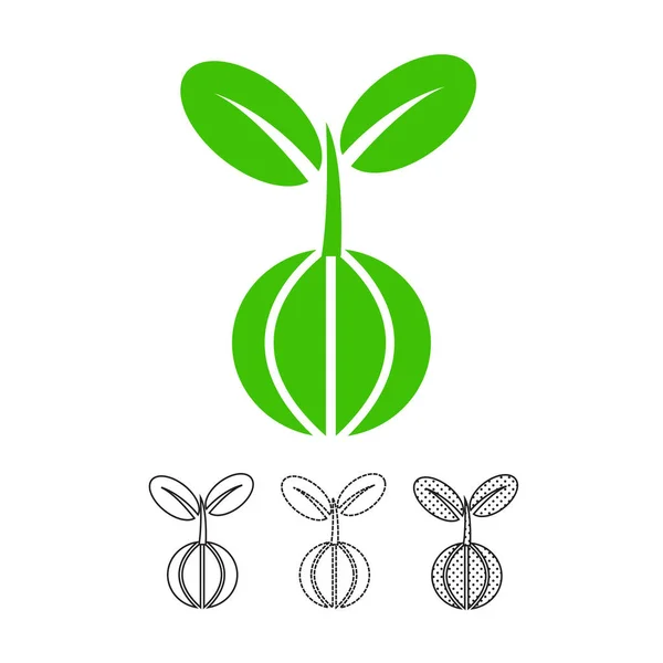 植物の芽のアイコン ベクトル イラスト — ストックベクタ