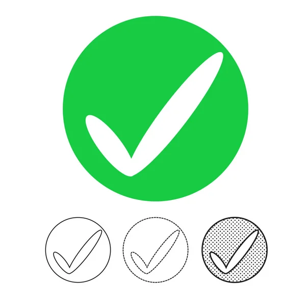 Icono Marca Verificación Ilustración Vectorial — Vector de stock