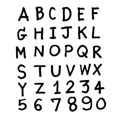 Doodle el çizilmiş yazı tipi tasarımı