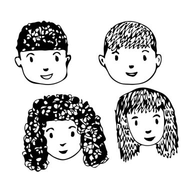 İnsanlar çizgi film simgesi tasarımı ile karşı karşıya