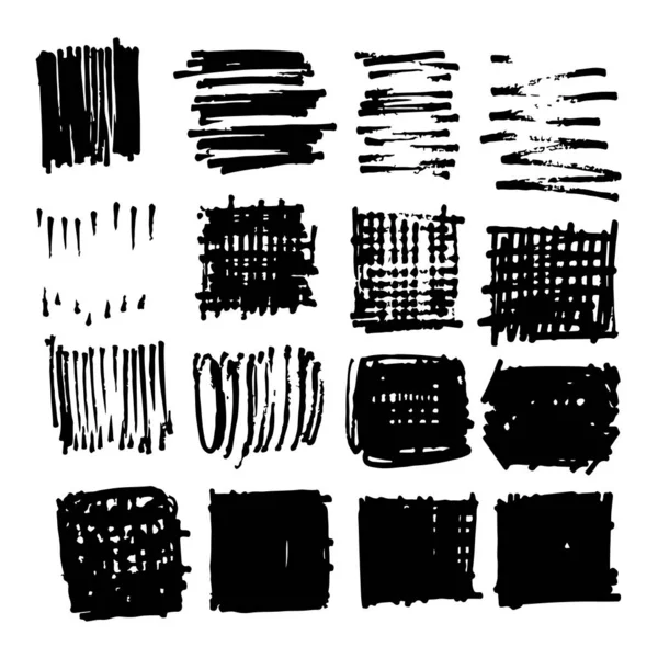 Vector dibujado a mano cepillo trazo tinta línea de boceto — Vector de stock