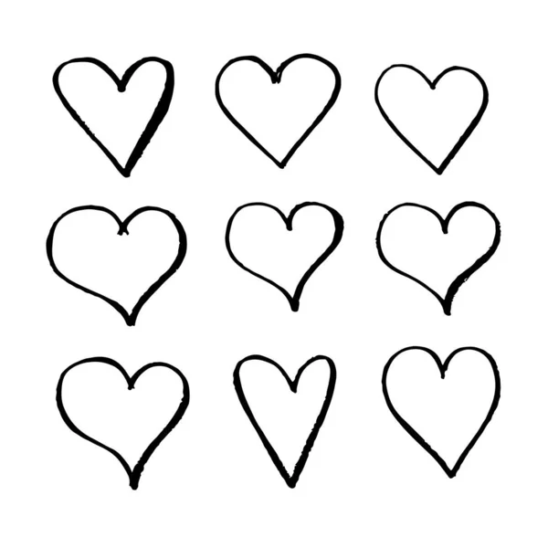 Ikona ručně kresleného srdce — Stockový vektor