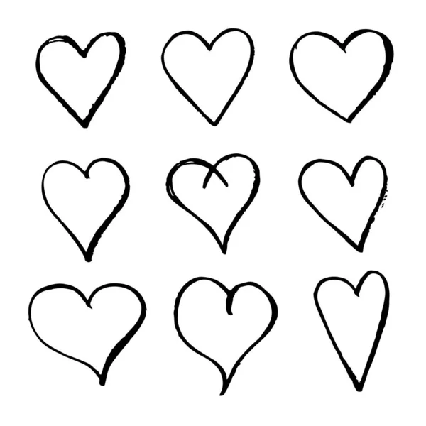 Corazón dibujado a mano icono — Vector de stock