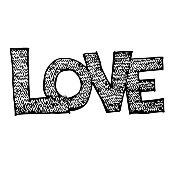 Amor texto escrito a mano diseño de letras — Archivo Imágenes Vectoriales