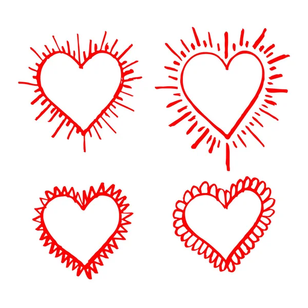 Hand getekende hart pictogram teken — Stockvector