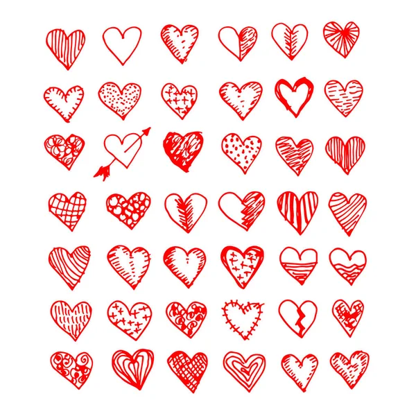 Icona cuore disegnato a mano — Vettoriale Stock