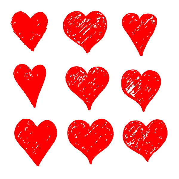Signe d'icône de coeur dessiné à la main — Image vectorielle