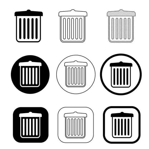 Lixo pode reciclar ícone bin — Vetor de Stock