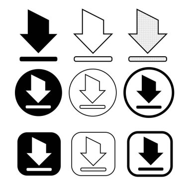 basit işaret indirme simgesi kümesi