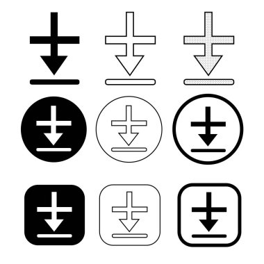 basit işaret indirme simgesi kümesi