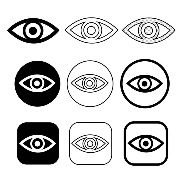 Nastavit symbol ikony oka — Stockový vektor