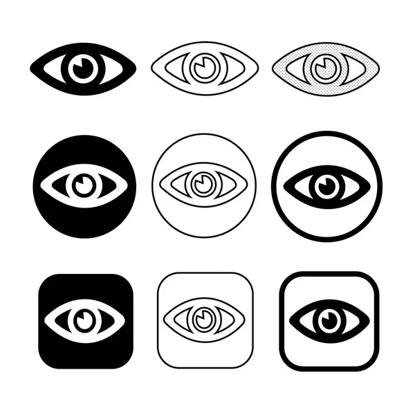 Definir sinal de ícone de olho —  Vetores de Stock