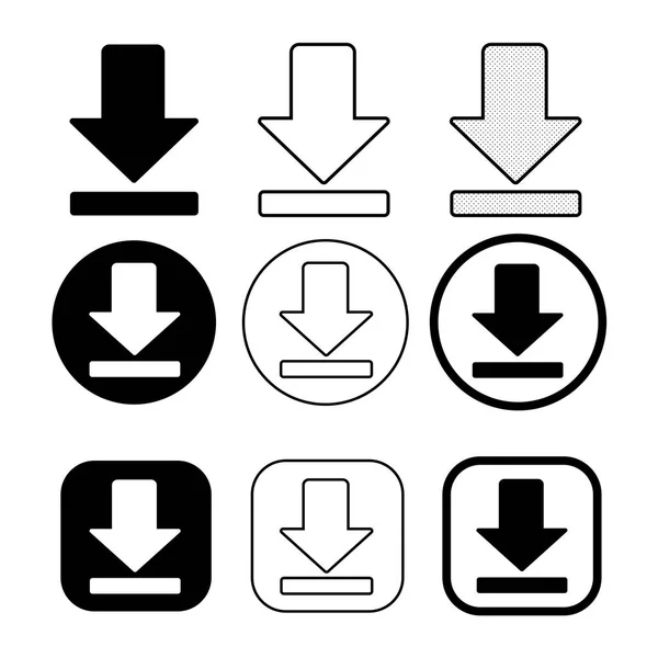 Zestaw prostej ikony pobierania znaku — Wektor stockowy