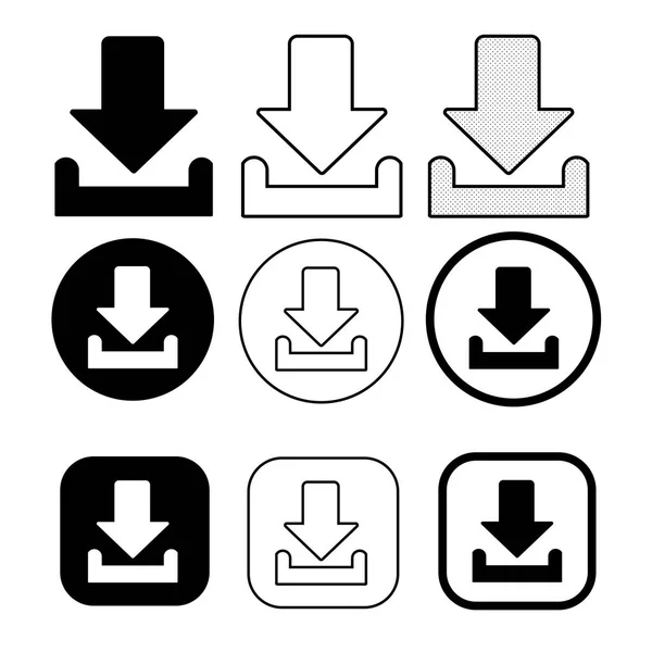 一组简单的符号下载图标 — 图库矢量图片