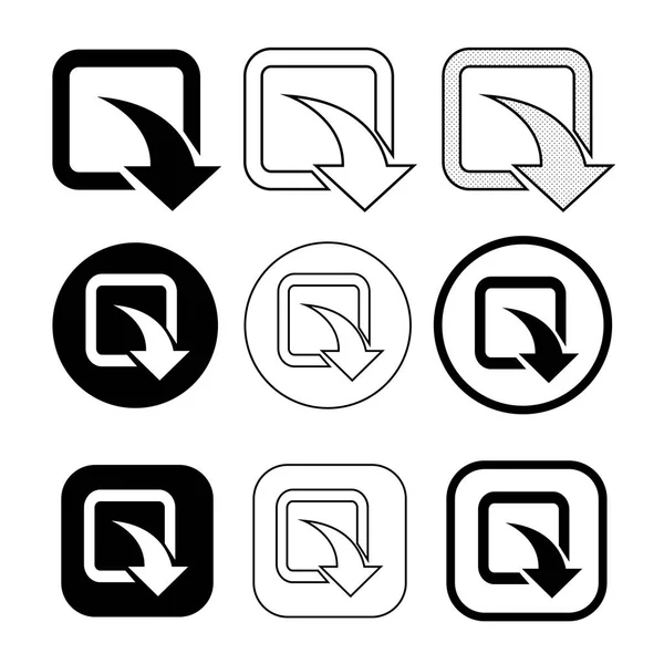 Conjunto de signo simple icono de descarga — Archivo Imágenes Vectoriales