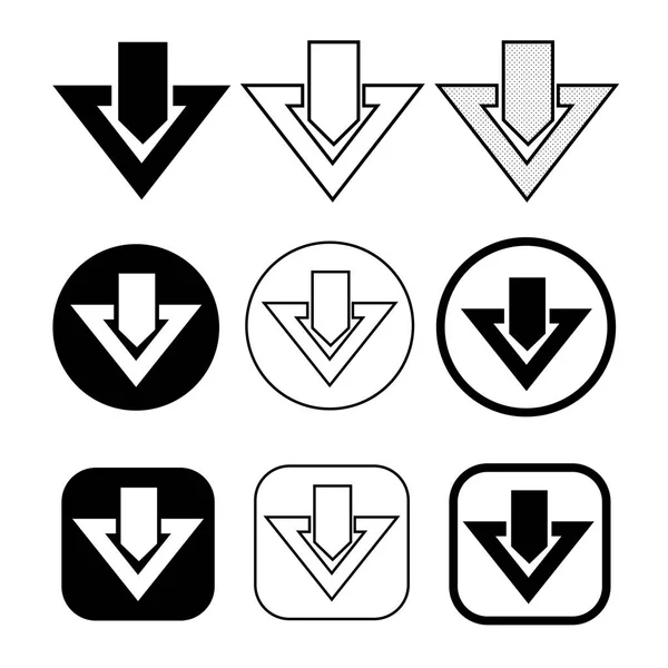 Ensemble de signe simple icône de téléchargement — Image vectorielle