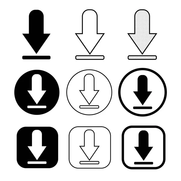 Ensemble de signe simple icône de téléchargement — Image vectorielle