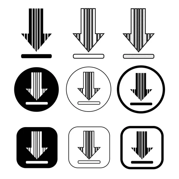 Ensemble de signe simple icône de téléchargement — Image vectorielle