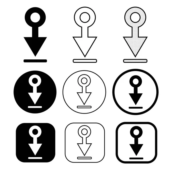 Reihe von einfachen Zeichen herunterladen Symbol — Stockvektor