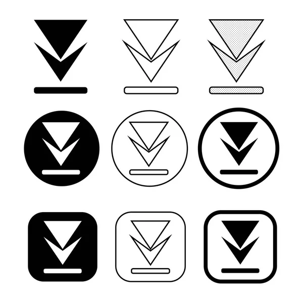Conjunto de signo simple icono de descarga — Vector de stock