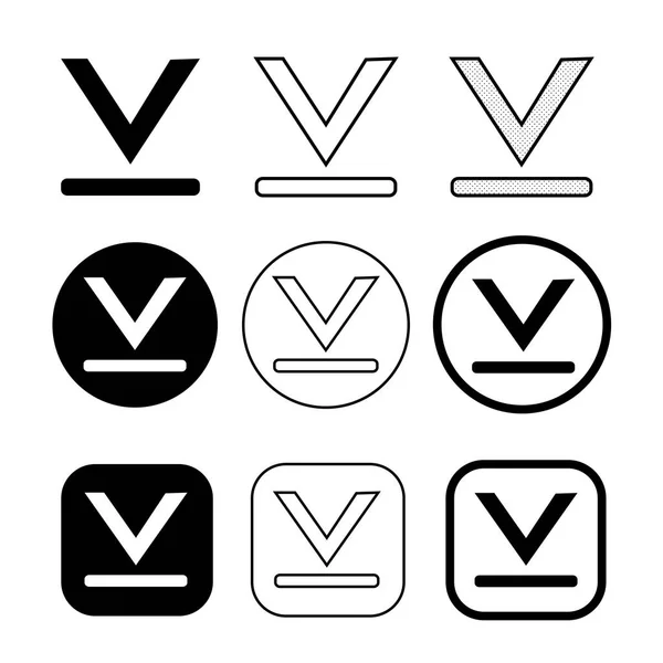 Set of simple sign download icon — Stock Vector