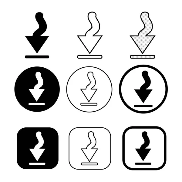 Ensemble de signe simple icône de téléchargement — Image vectorielle