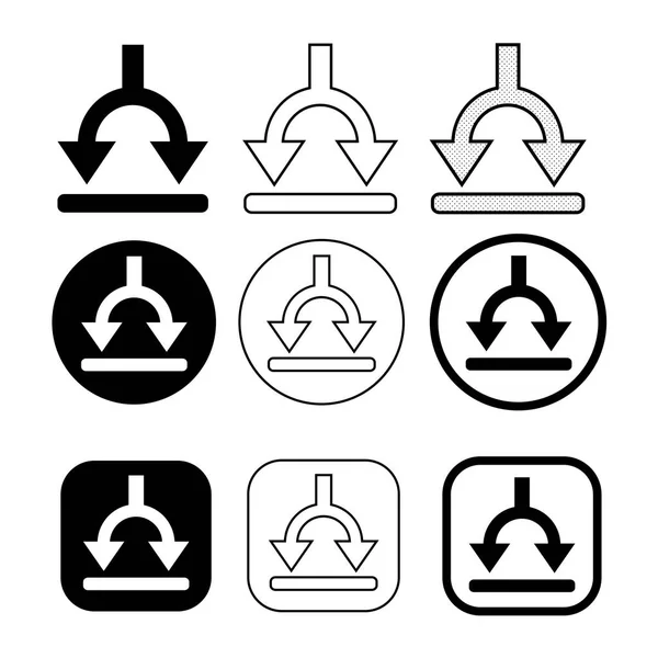 Set van eenvoudige teken downloaden pictogram — Stockvector