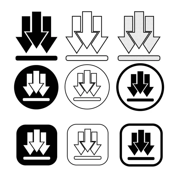 Reihe von einfachen Zeichen herunterladen Symbol — Stockvektor