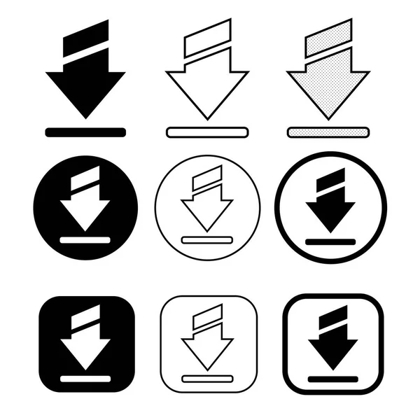 Ensemble de signe simple icône de téléchargement — Image vectorielle