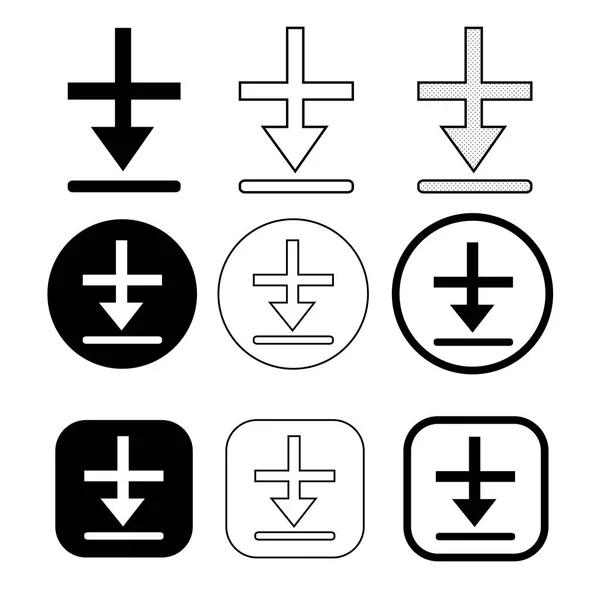 Conjunto de signo simple icono de descarga — Archivo Imágenes Vectoriales