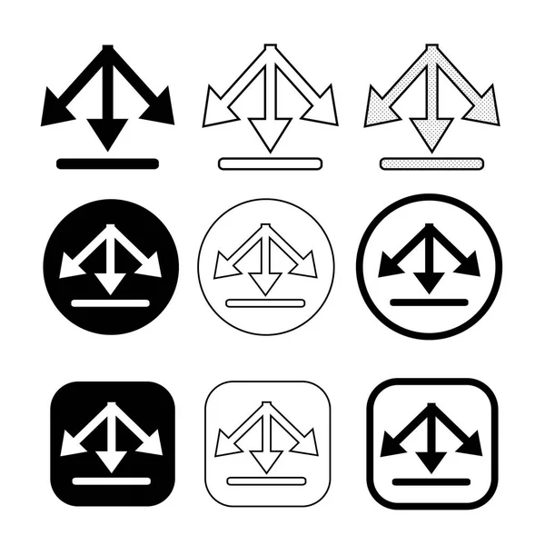 Set van eenvoudige teken downloaden pictogram — Stockvector