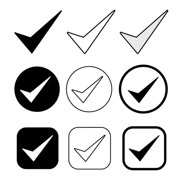 Ícone de marca simples aceitar sinal de aprovação — Vetor de Stock