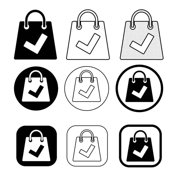 Boodschappentas pictogram verkooppakket ondertekenen — Stockvector