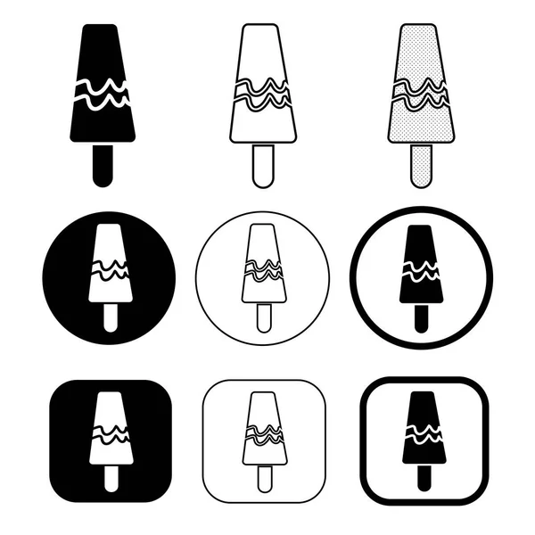 Conjunto de simple icono de helado — Archivo Imágenes Vectoriales