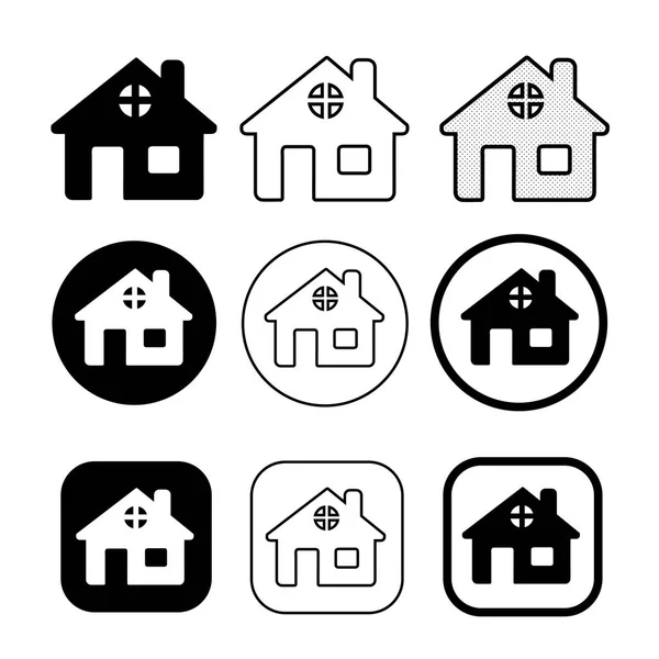 Simple house and home icon symbol sign — Stock Vector