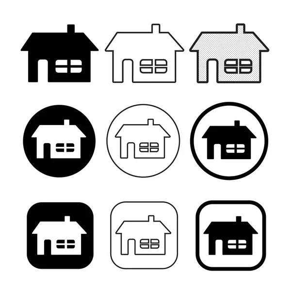 Simple house and home icon symbol sign — Stock Vector