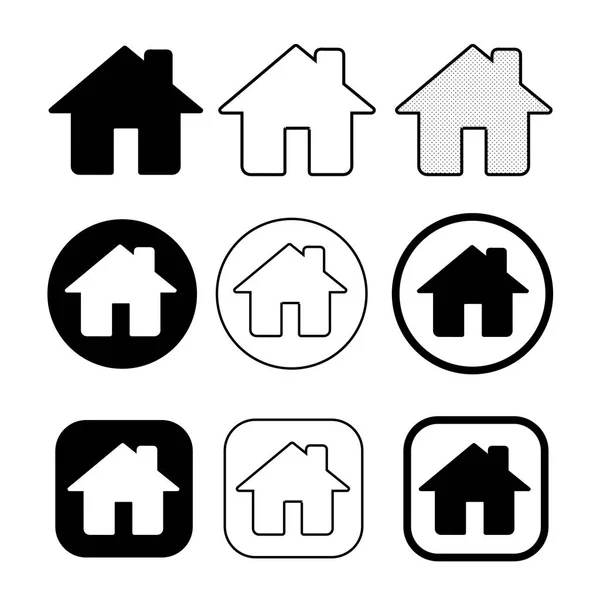 Sinal de símbolo de ícone de casa e casa simples —  Vetores de Stock
